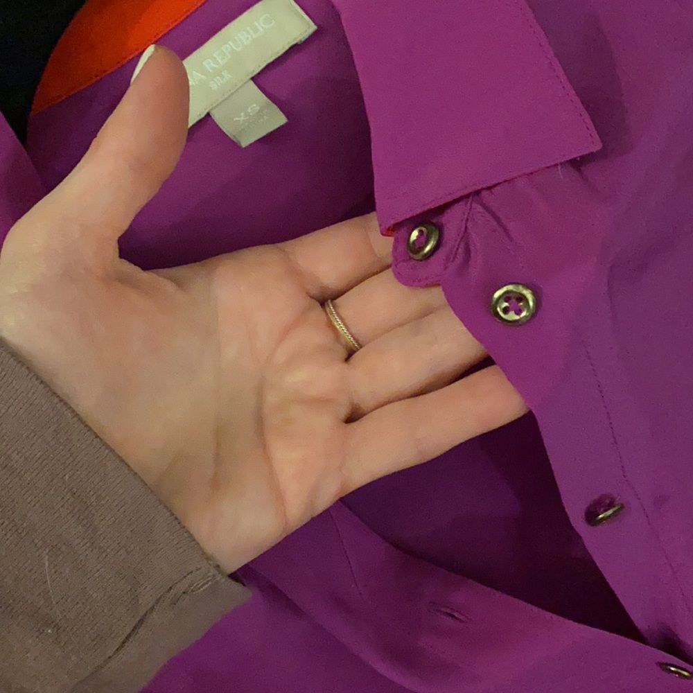 Purple Silk Button Down - image 3